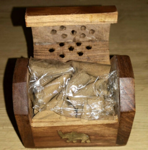 Räucherkegel Box aus Sheesham Holz